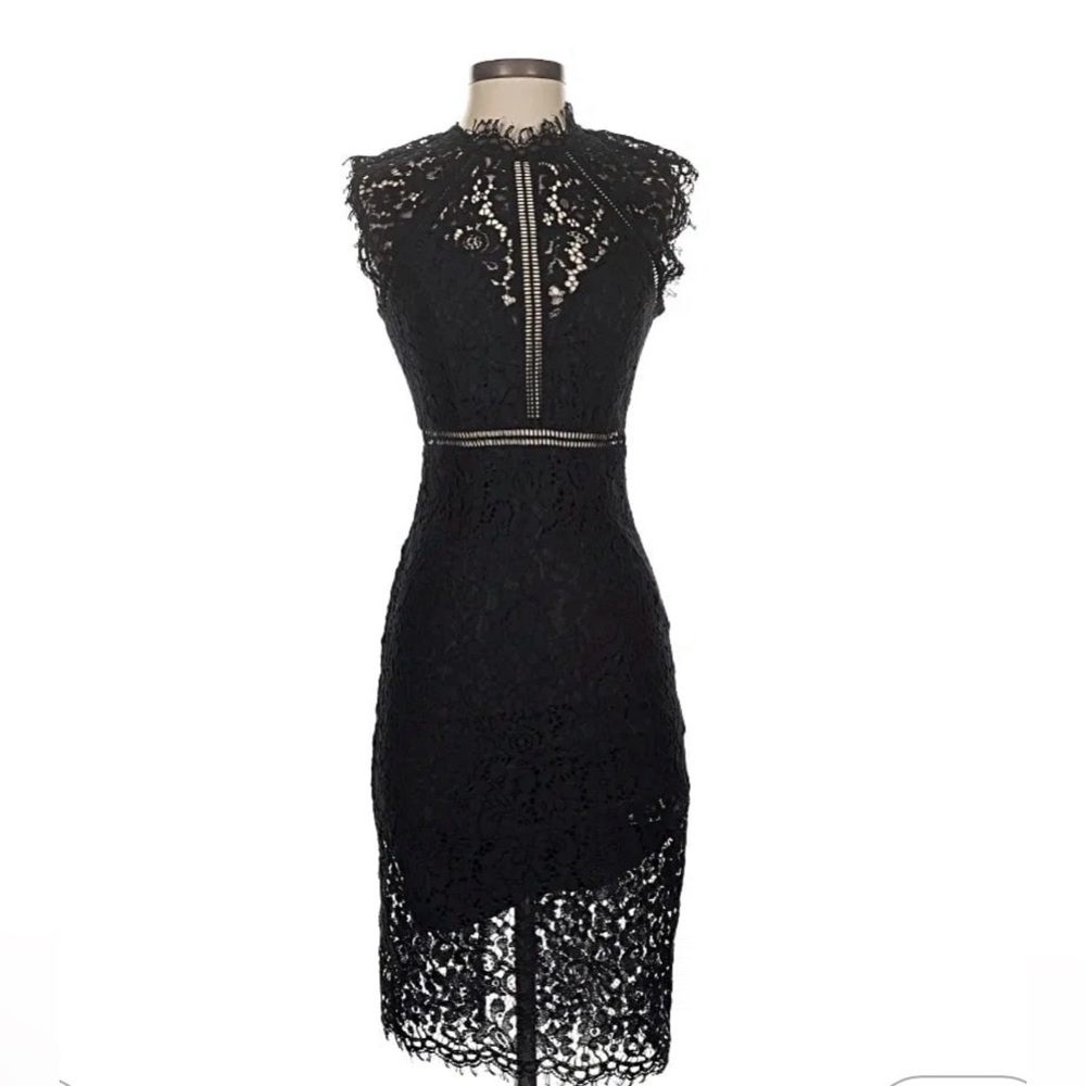 Bardot Black Lace Backless Dress